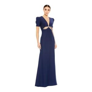 Mac Duggal Embellished Cut-Out Gown in Navy Size 2 NWT